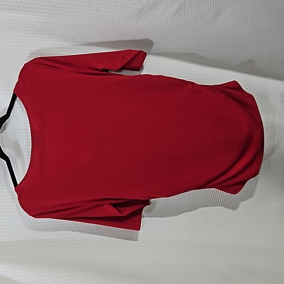 AGB Women's Red Cowl Neck Short Sleeve Top Size XL - Picture 7 of 10